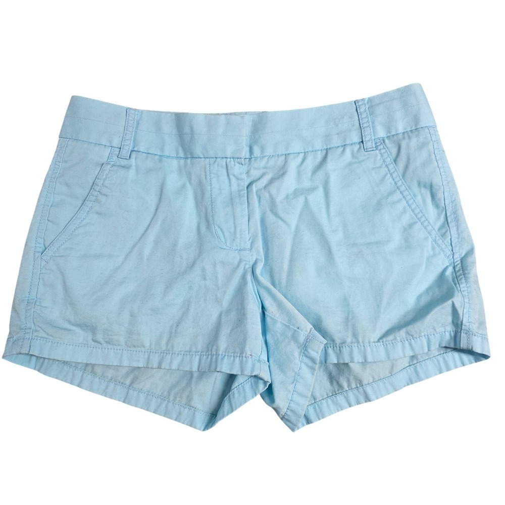 J.Crew‎ Womens Broken-In Chino Shorts Light Blue Cotton Size 0 3 Inch Inseam